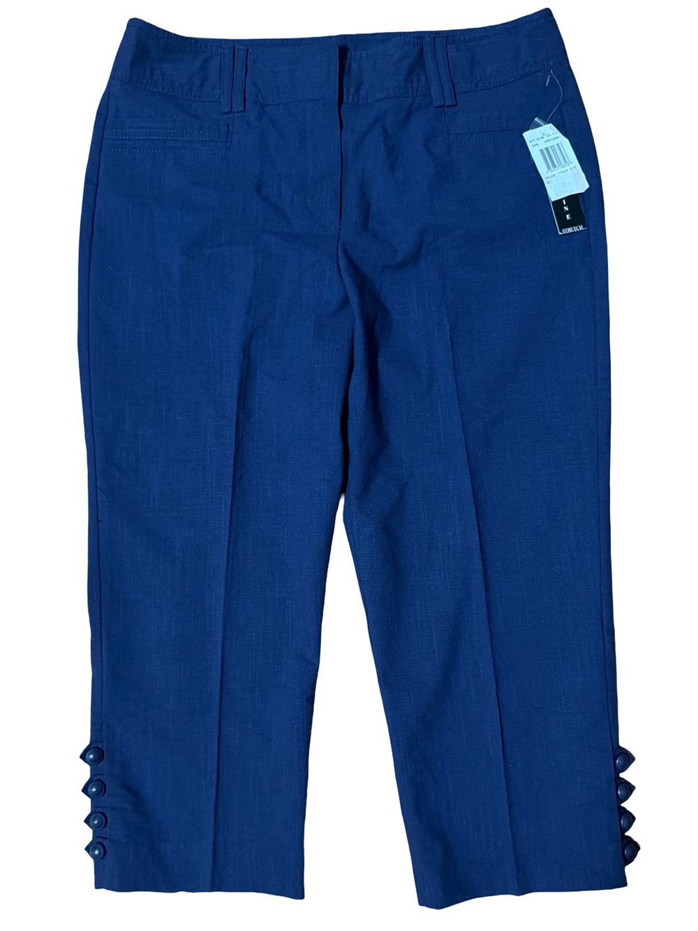 Larry Levine Navy Blue Cropped Ankle Pants